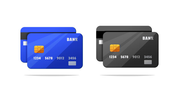 Credit card vector isolated on white background.