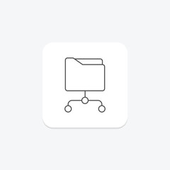 Network Folder icon, folder, file, sharing, computer, editable vector, pixel perfect, illustrator ai file