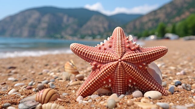 starfish and shells  high definition(hd) photographic creative image