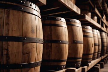 Fototapeta premium Background of barrels
