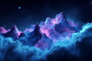 Foto op Aluminium A nebula with vibrant colors against the dark expanse of space. Generative AI © MAX AI