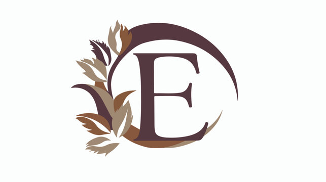 Initials Letter E Logo simple monogram design Flat 