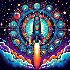 rocket in space