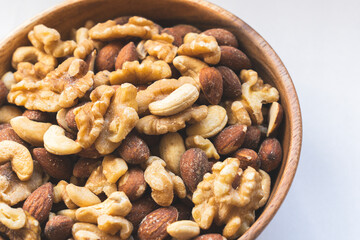 walnuts in a wooden bowl