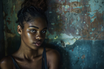 Fototapeta na wymiar Young African American woman portrait