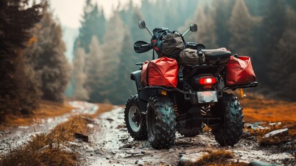 A stock of rugged and reliable all-terrain vehicles for outdoor exploration raw AI generated illustration - obrazy, fototapety, plakaty