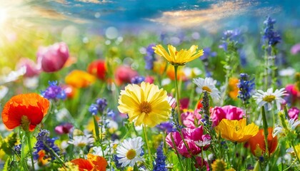 Fototapeta na wymiar Frühlingszauber auf der Blumenwiese: Grüße aus der Natur