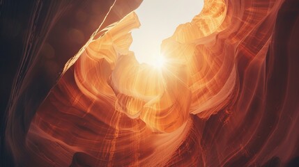 A sunlit canyon with towering rock formations with sunlight illuminating the walls raw AI generated illustration - obrazy, fototapety, plakaty