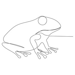 Obraz premium Frog continuous one line art drawing minimalist design vector and illustration
