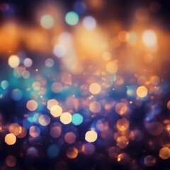 Purple, blue and yellow dreamy abstract bokeh background wallpaper banner