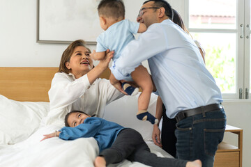 Moment of love intergenerational family portrait that and affection. A grandmother, comfortably...