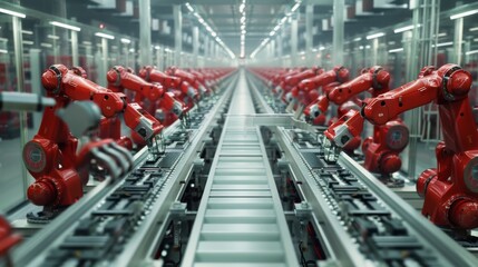 A factory equipped with automation systems dedicated to manufacturing electronics, microchips, and circuits.