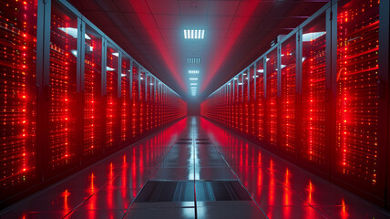 IT company server room: Business center, tech concept