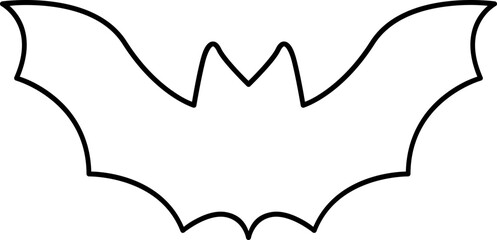 Obraz premium Silhouette outline flying bat logo