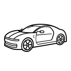 Obraz na płótnie Canvas Sleek electric car outline icon in vector format for eco-friendly designs.