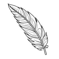 Graceful feather outline icon in vector format for elegant designs.