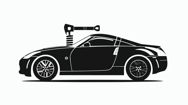 Black car repair icon image vector flat v