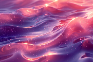 A watery surface with a pinkish hue and a glittery texture. AI. - obrazy, fototapety, plakaty