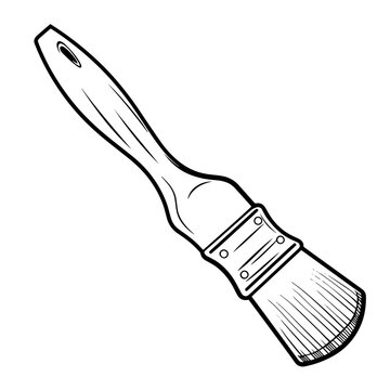 Sleek paintbrush outline icon in vector format for artistic designs.