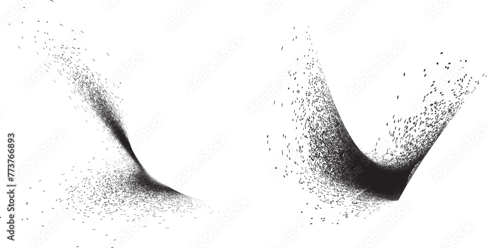 Poster distorted geometric shape . minimal art design . noise destroyed logo . trendy grainy shapes . graph