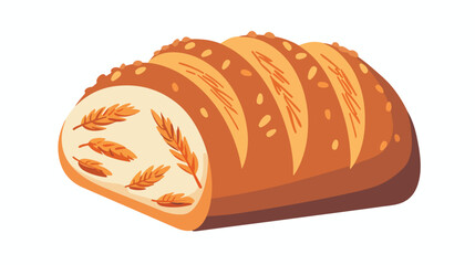 Bread icon. blue icon flat vector isolated on white background