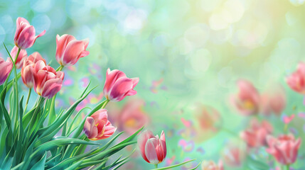 Nature background with tulip