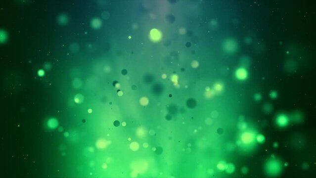 Green bubbles irregular moving animation background 