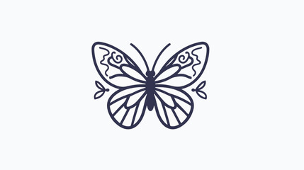 Butterfly outline icon. Butterfly logo design. Insect