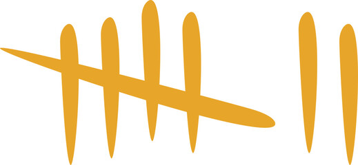 Yellow line tally mark