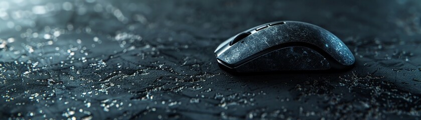 Modern computer mouse displayed against a sleek technology background - obrazy, fototapety, plakaty