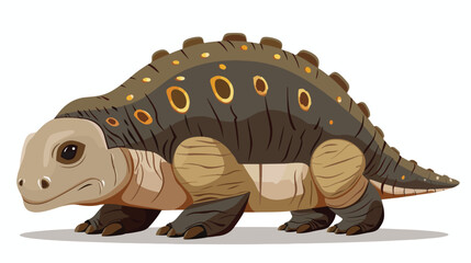 Cartoon glyptodont on white background flat vector isolated