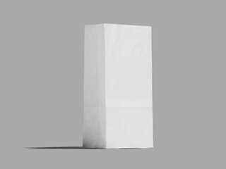 White Blank Food Paper Bag Mockup Front View