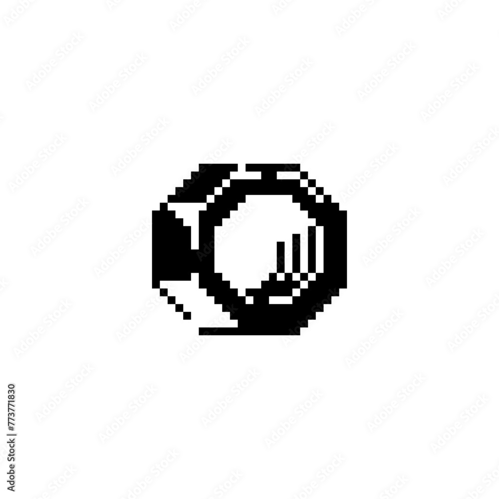 Aufkleber gear pixel art icon. flat style. web site design. 8-bit. game assets. isolated abstract vector illus