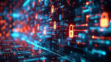 Digital Vigilance: Social Media Security Signs and Lock Symbol