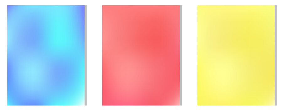 Set of custom gradient backgrounds.
Vector gradient layouts