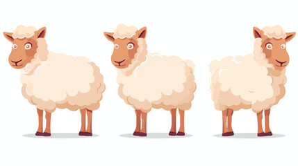 Cartoon sheep on white background flat vector 