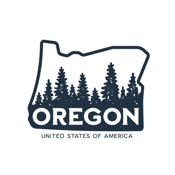 Oregon. Hand drawn USA state name silhouette on white background. Modern typography for t shirt prints, posters, stickers, cards, souvenirs. Vector vintage illustration.