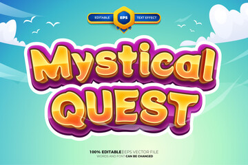 Mystical Quest Cartoon Game Editable text Effect Style
