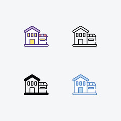 House icons set in 4 different style vector illustration