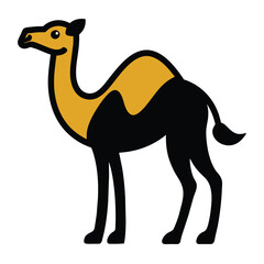 Flat color Camel, Camel and solid icon design