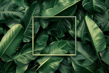 Creative layout made of tropical leaves,  Flat lay,  Nature concept