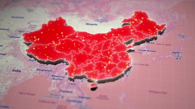 Isolated china map background video
