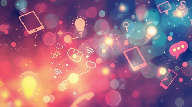 Social connection and networking, Mixed media technology - Powered by Adobe