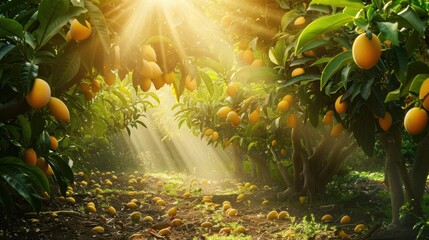 Mango trees in a garden