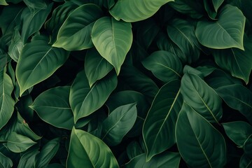 Green leaves background,  Nature concept,  Top view,  Flat lay