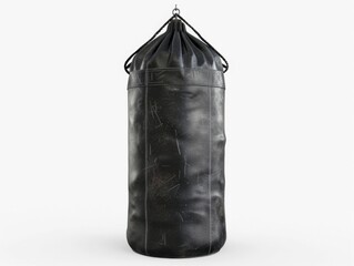 A black bag with a rope hanging from it