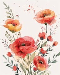 Free Vibrant Floral Watercolor Butterfly and Flowers Background