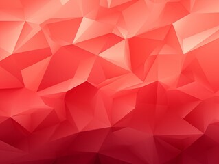 Fototapeta premium Coral Red Polygons Abstract Background. Generative AI