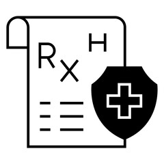 Obraz premium Prescription document icon. Medical recipe vector sign.