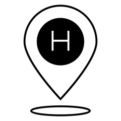 Obraz premium Location, medical, hospital icon. Simple editable vector illustration.